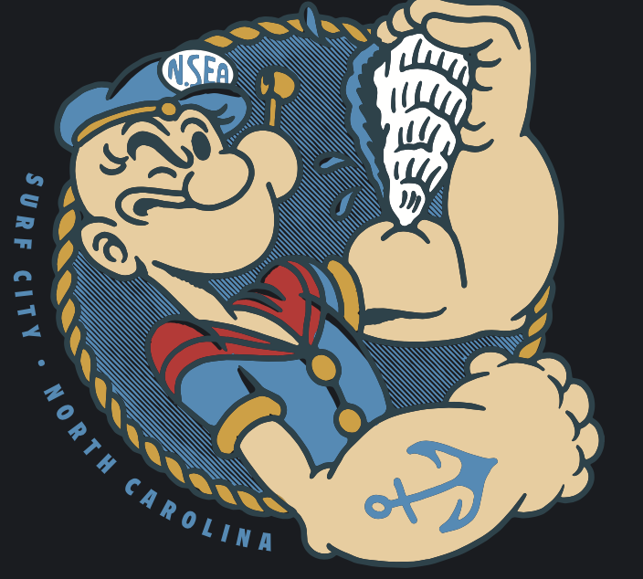 N. SEA. "Shucking Legend" Popeye Tee